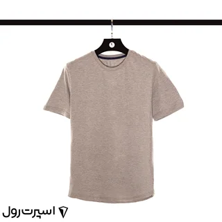 تيشرت نخي ساده يقه گرد | طوسي 403