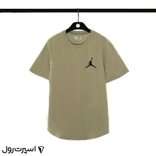 تيشرت نخي جردن يقه گرد | سبز 408