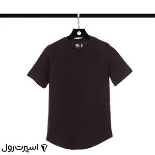 تيشرت نخي ساده يقه گرد | مشكي 402