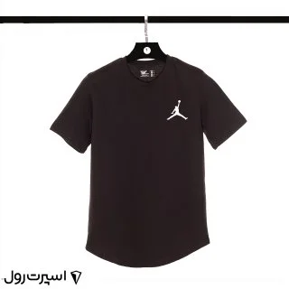 تيشرت نخي جردن يقه گرد | مشكي 410