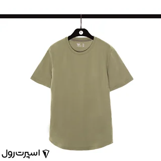 تيشرت نخي ساده يقه گرد | سبز 406